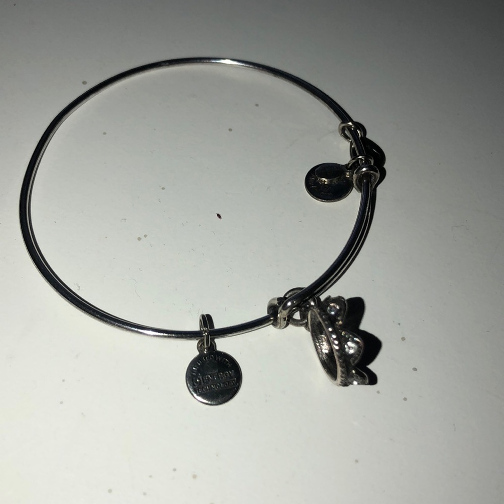 Silver Alex and Ani crown bangle